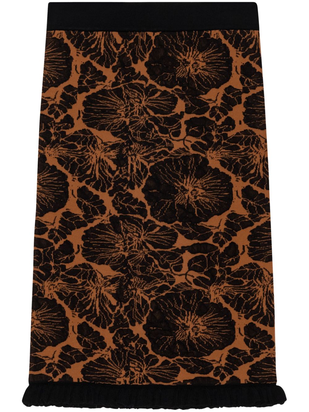 GANNI floral-intarsia pencil skirt - Brown von GANNI