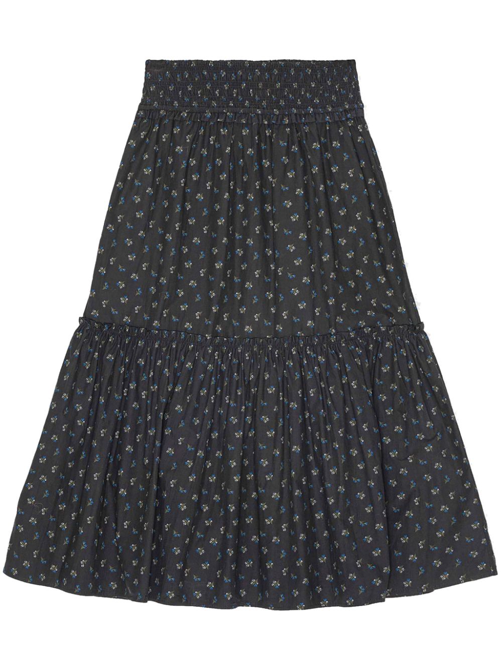 GANNI floral-print smock maxi skirt - Black von GANNI