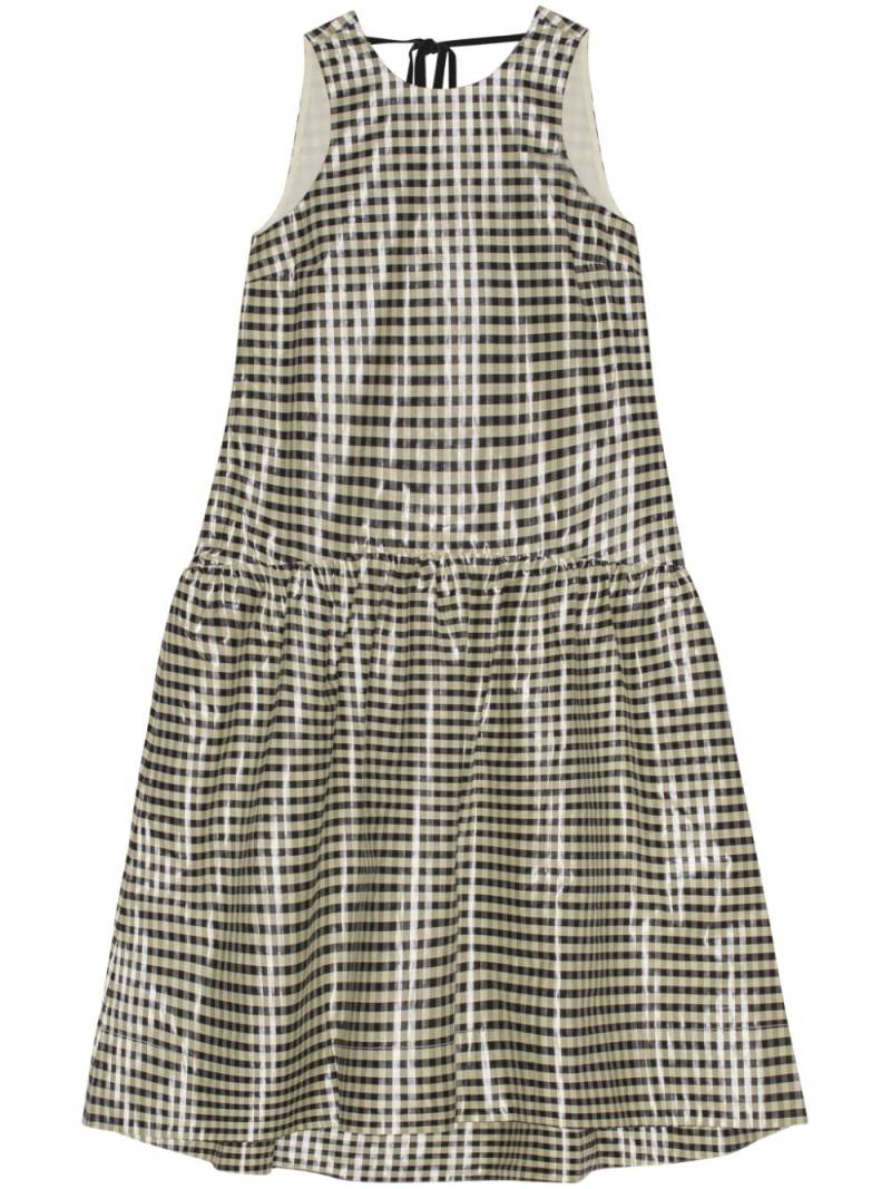 GANNI gingham-check jacquard midi dress - Black von GANNI