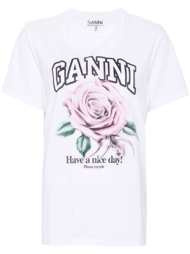 GANNI graphic print T-shirt - White von GANNI