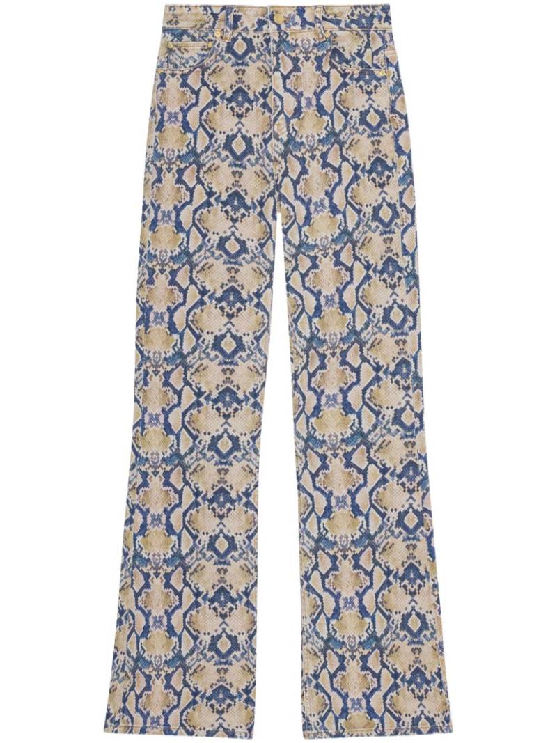 GANNI graphic-print straight-leg jeans - Blue von GANNI