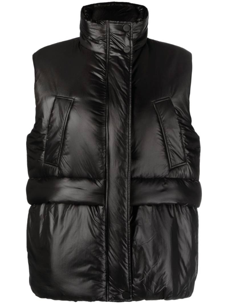 GANNI high-neck concealed-fastening gilet - Black von GANNI