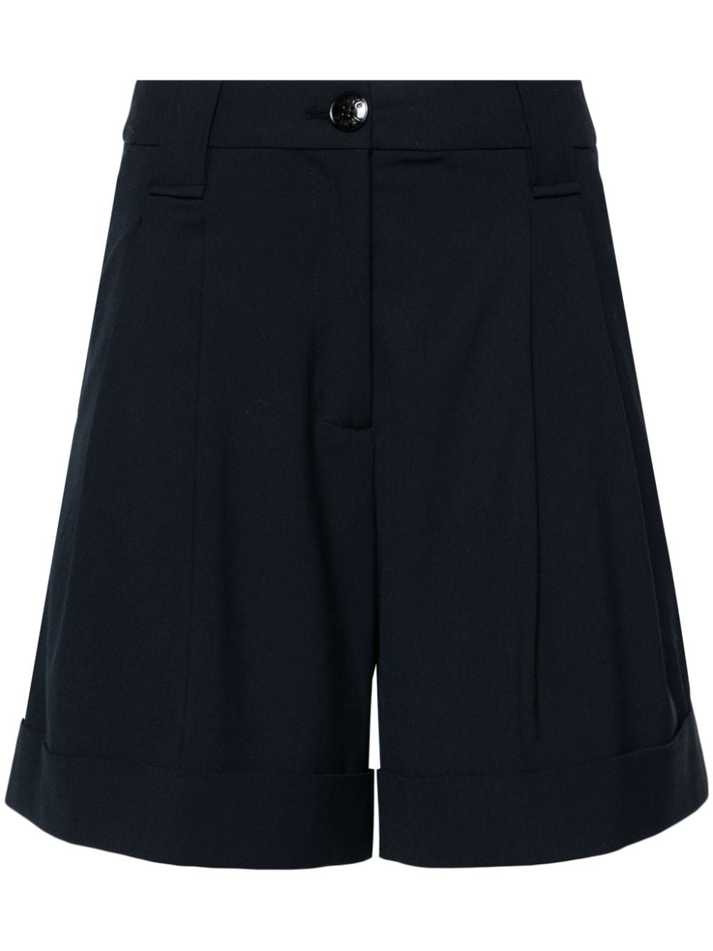 GANNI high-rise pleated shorts - Blue von GANNI