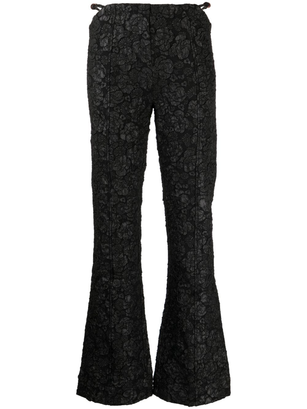 GANNI jacquard flared trousers - Black von GANNI