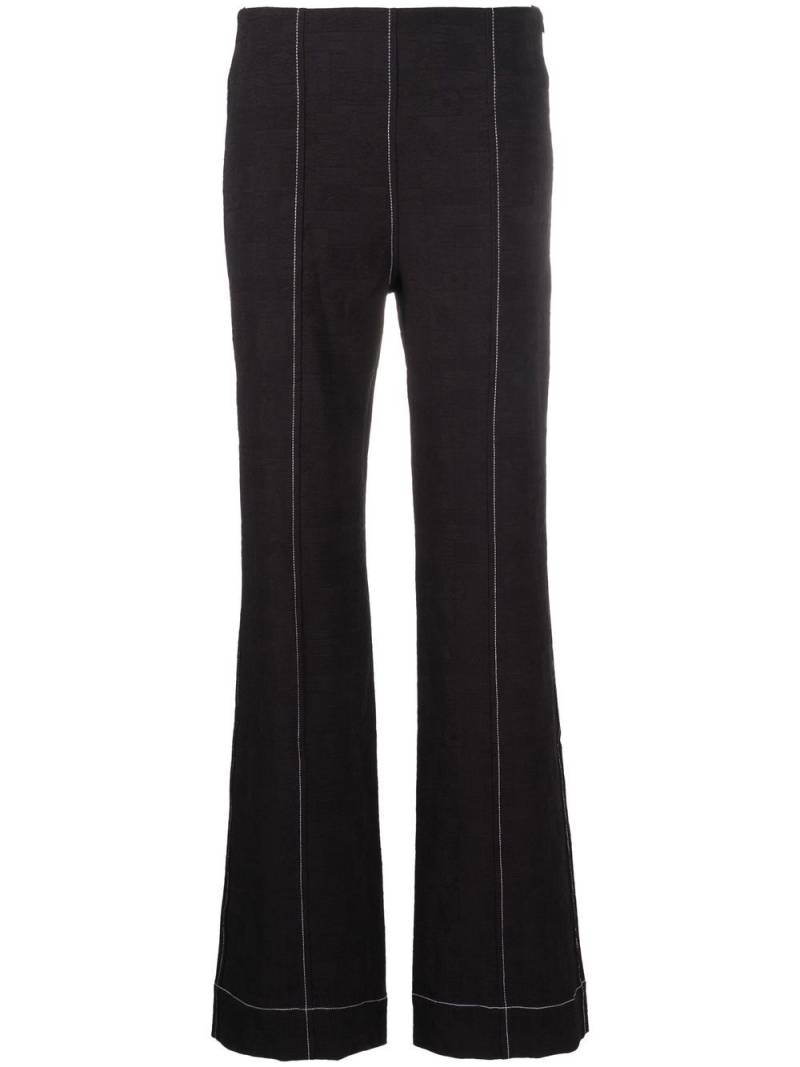 GANNI jacquard flared trousers - Black von GANNI