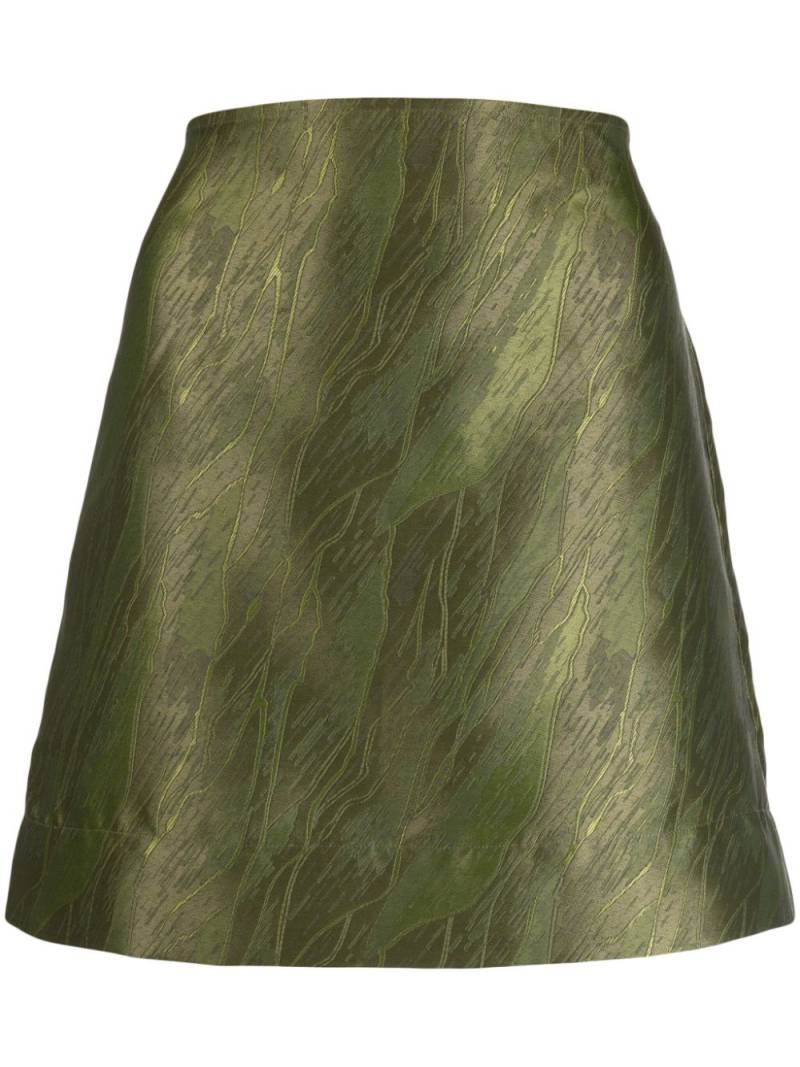 GANNI jacquard satin miniskirt - Green von GANNI