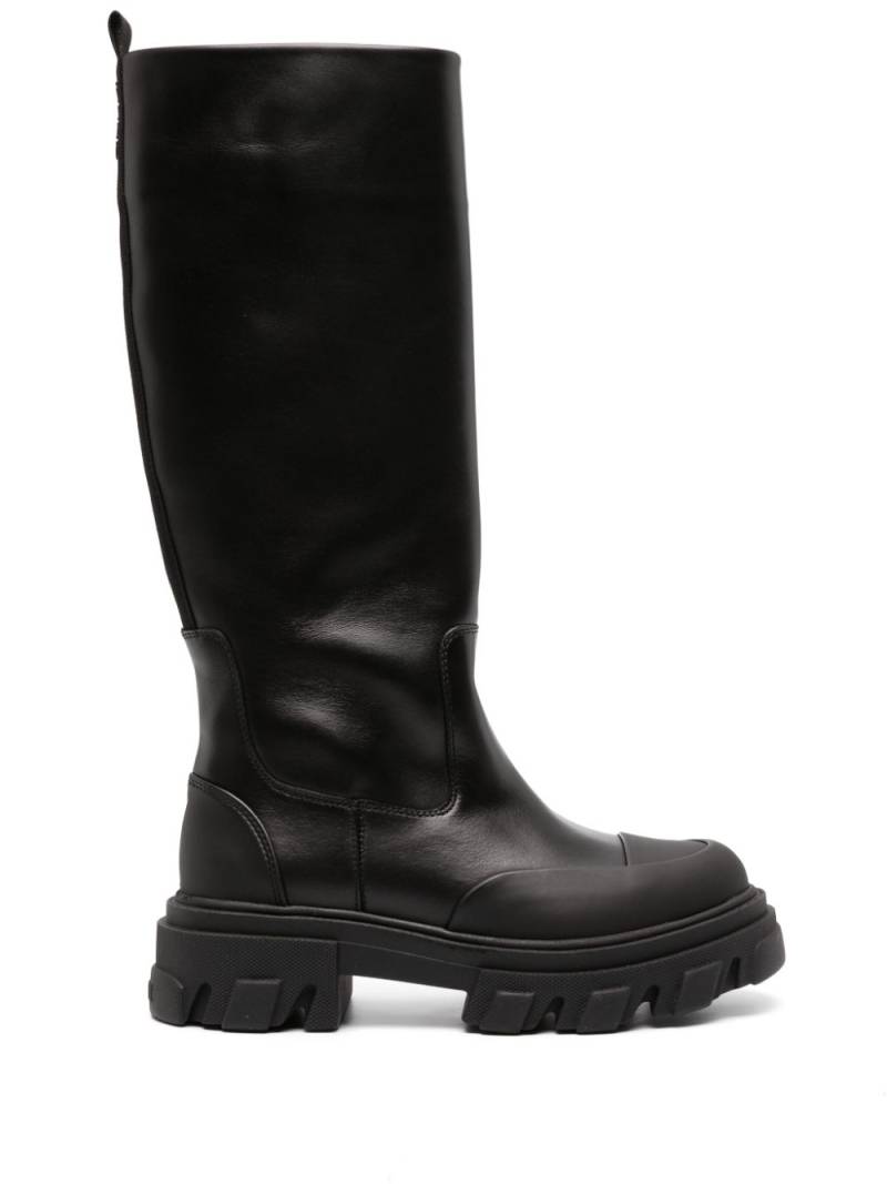 GANNI ruber toecap leather boots - Black von GANNI