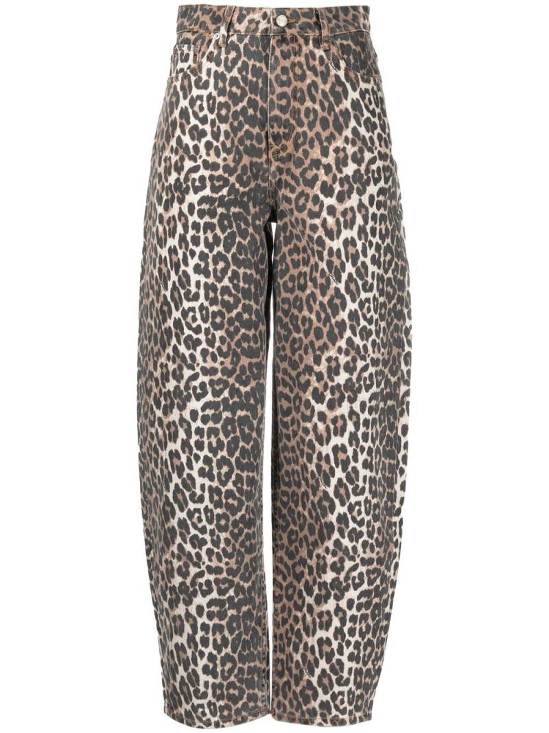 GANNI leopard-print tapered jeans - Neutrals von GANNI