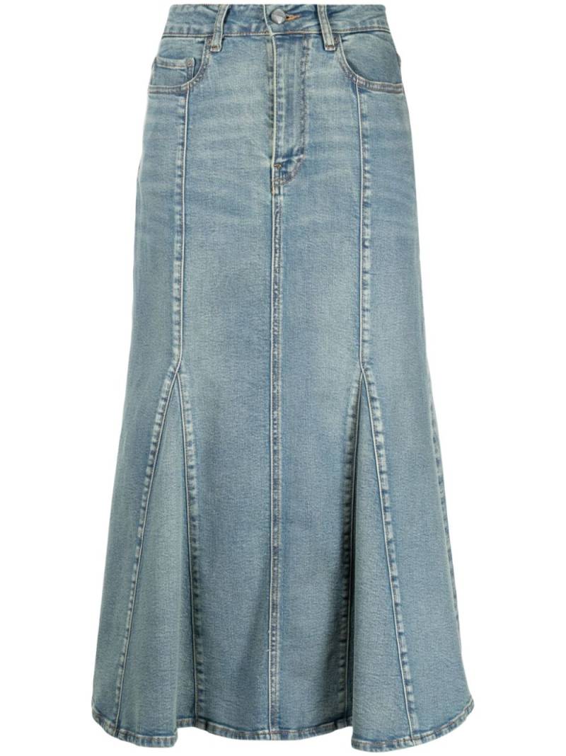 GANNI logo-appliqué denim skirt - Blue von GANNI