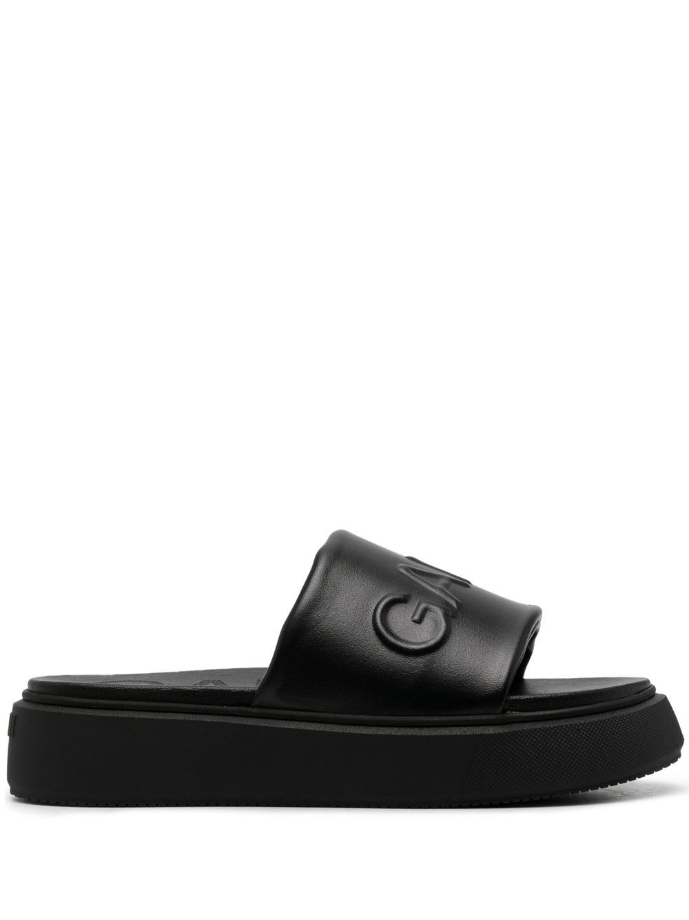 GANNI logo-embossed slide sandals - Black von GANNI