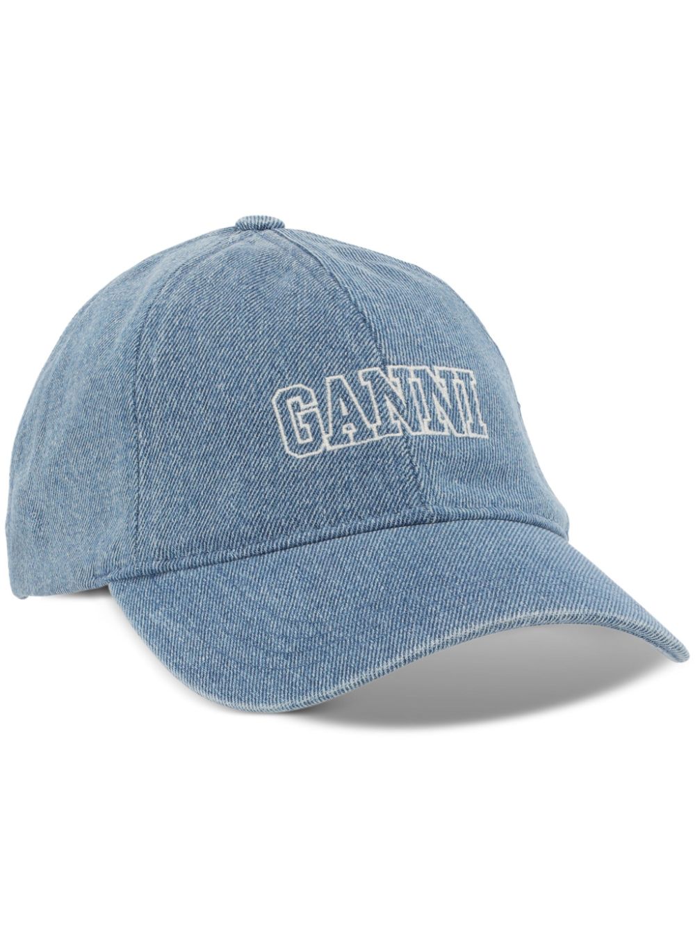 GANNI logo-embroidered denim baseball cap - Blue von GANNI