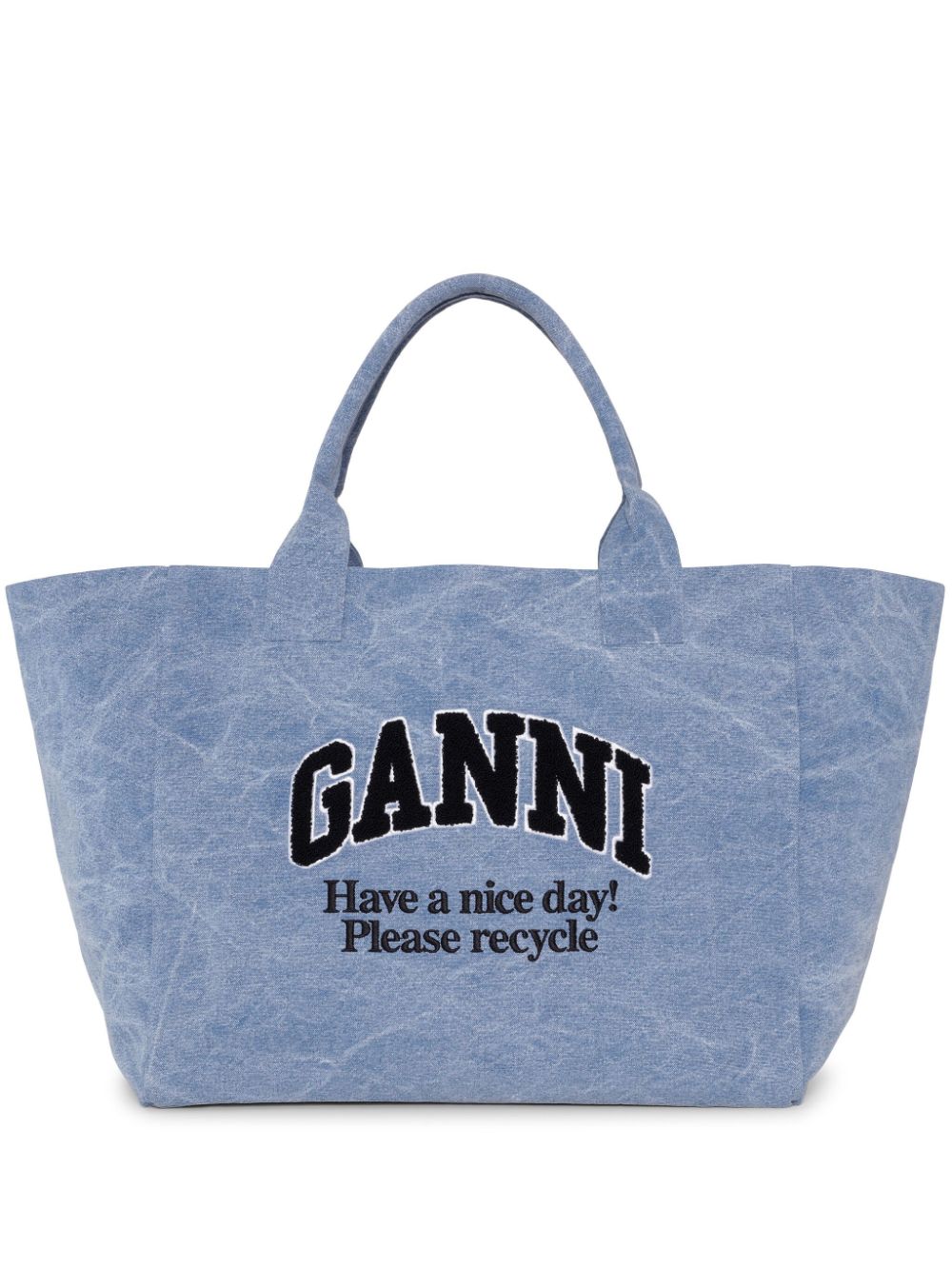 GANNI logo-embroidered tote bag - Blue von GANNI
