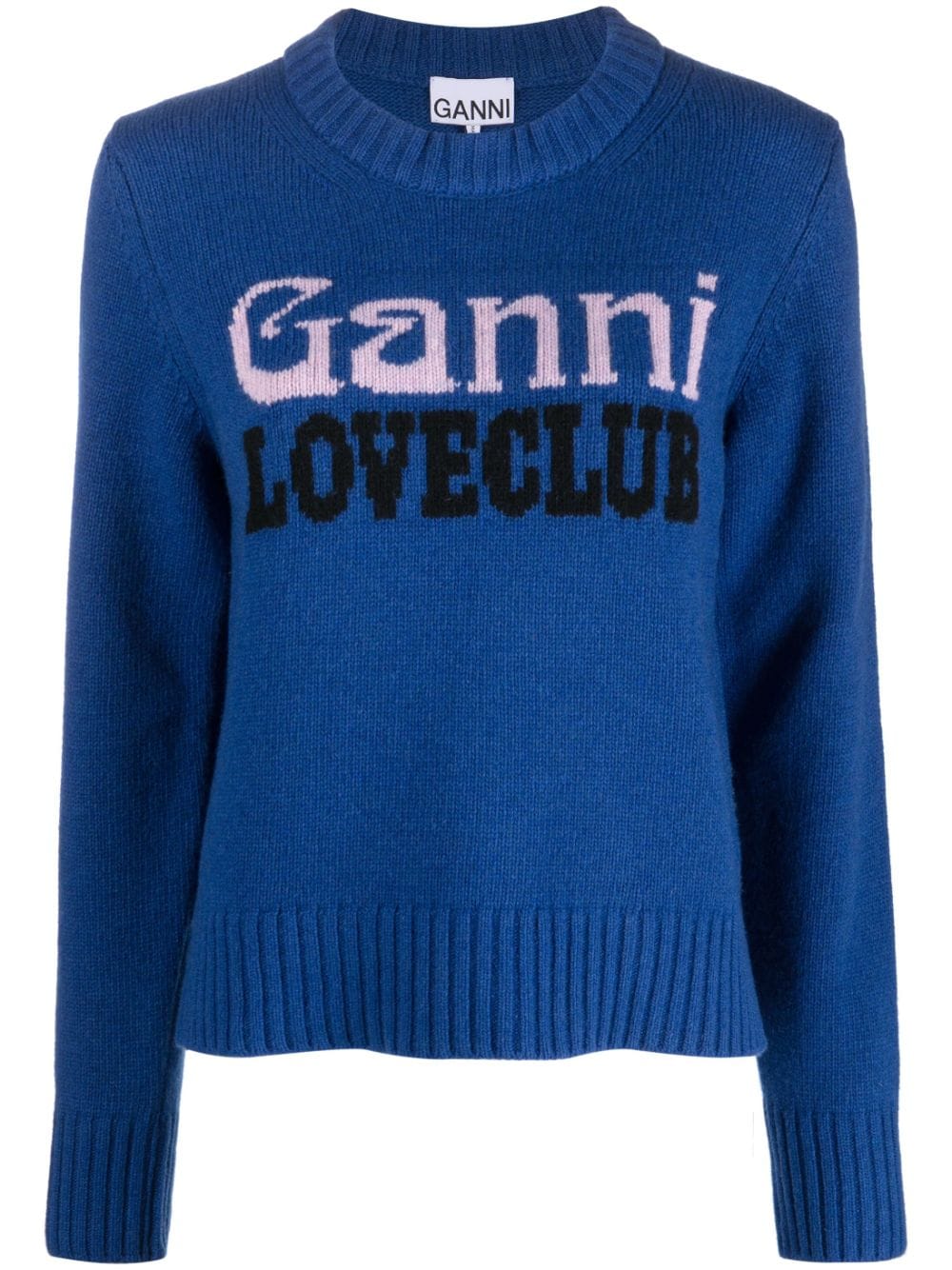 GANNI logo-intarsia jumper - Blue von GANNI