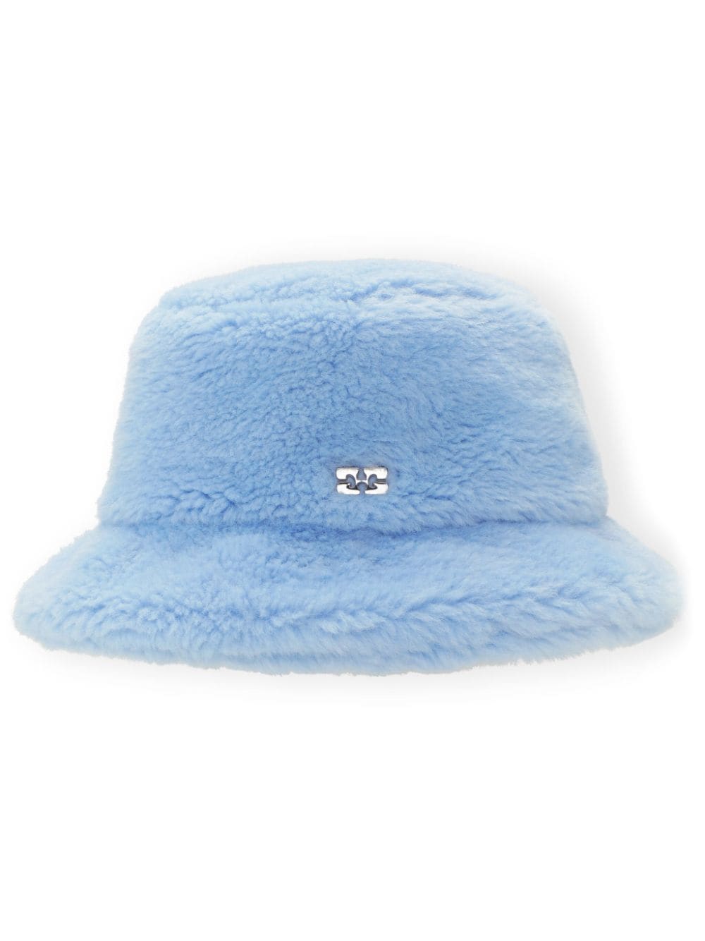 GANNI logo-plaque bucket hat - Blue von GANNI