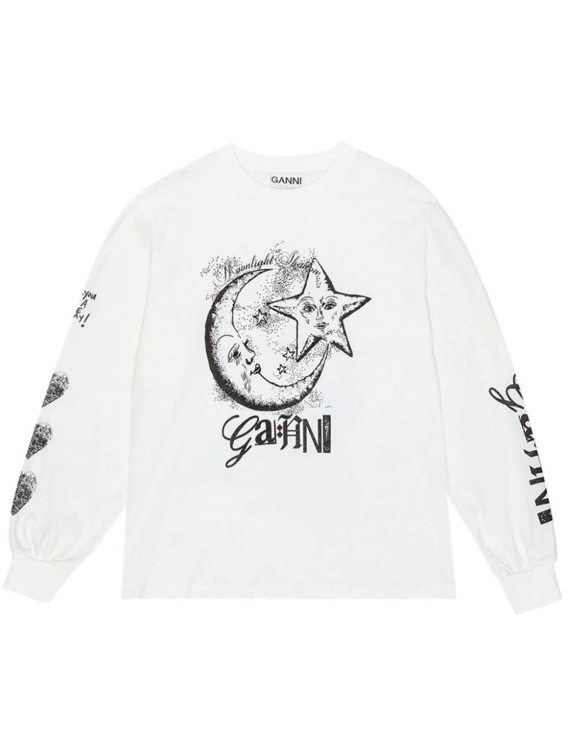 GANNI logo-print T-shirt - White von GANNI