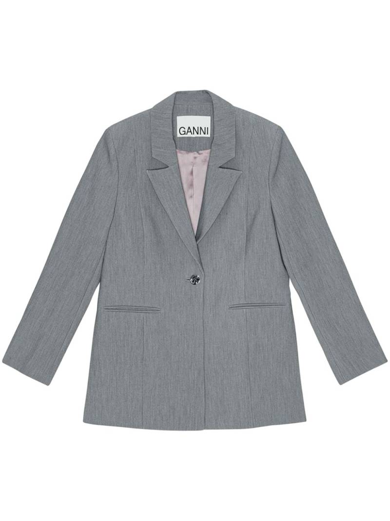 GANNI mélange twill blazer - Grey von GANNI