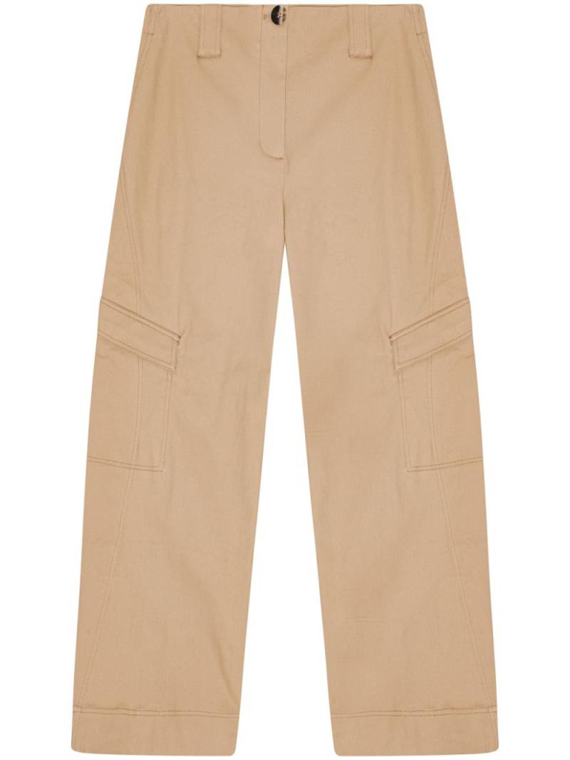 GANNI mid-rise cargo trousers - Neutrals von GANNI