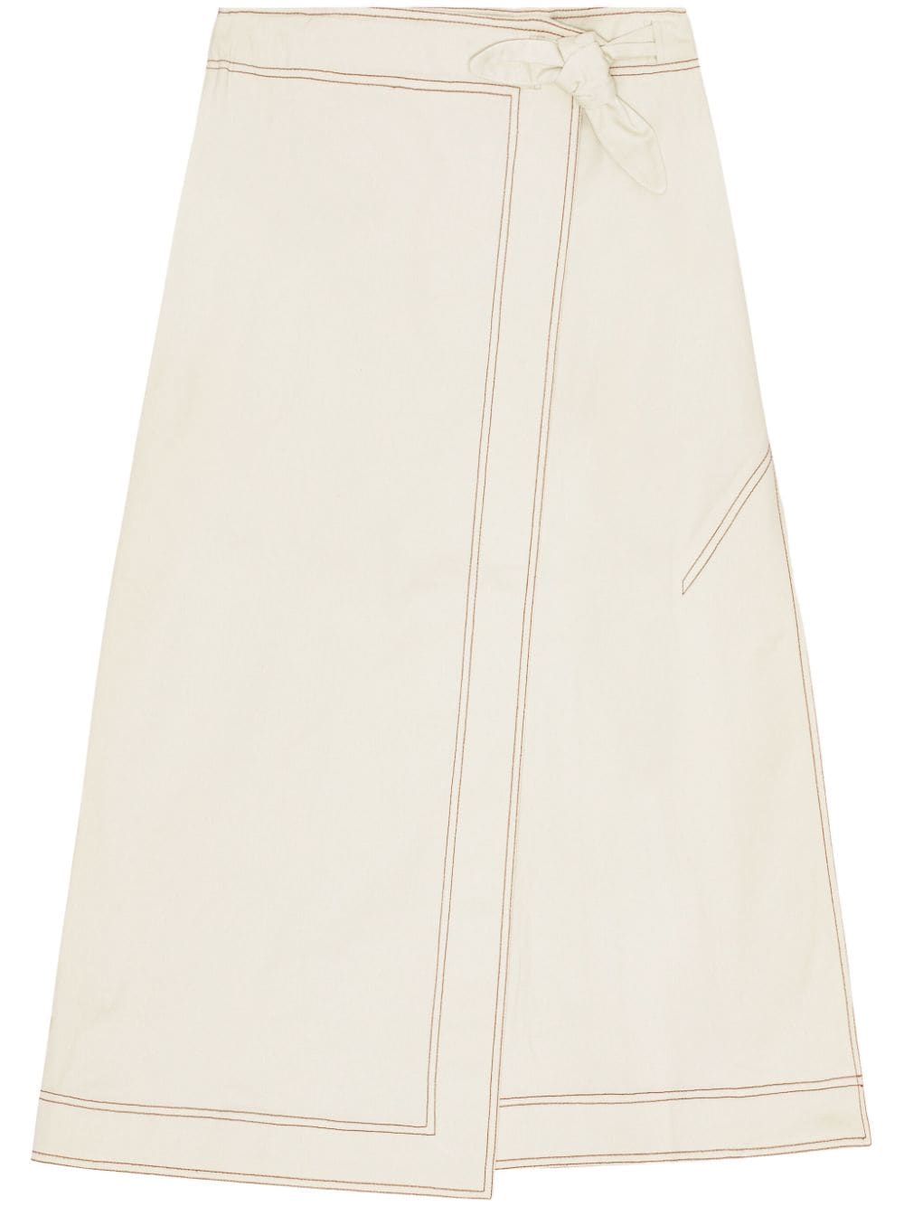 GANNI midi A-line skirt - White von GANNI