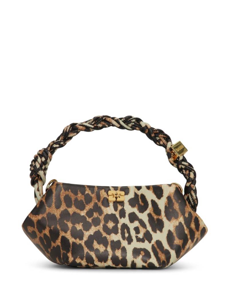 GANNI mini Bou leopard-print tote bag - Brown von GANNI