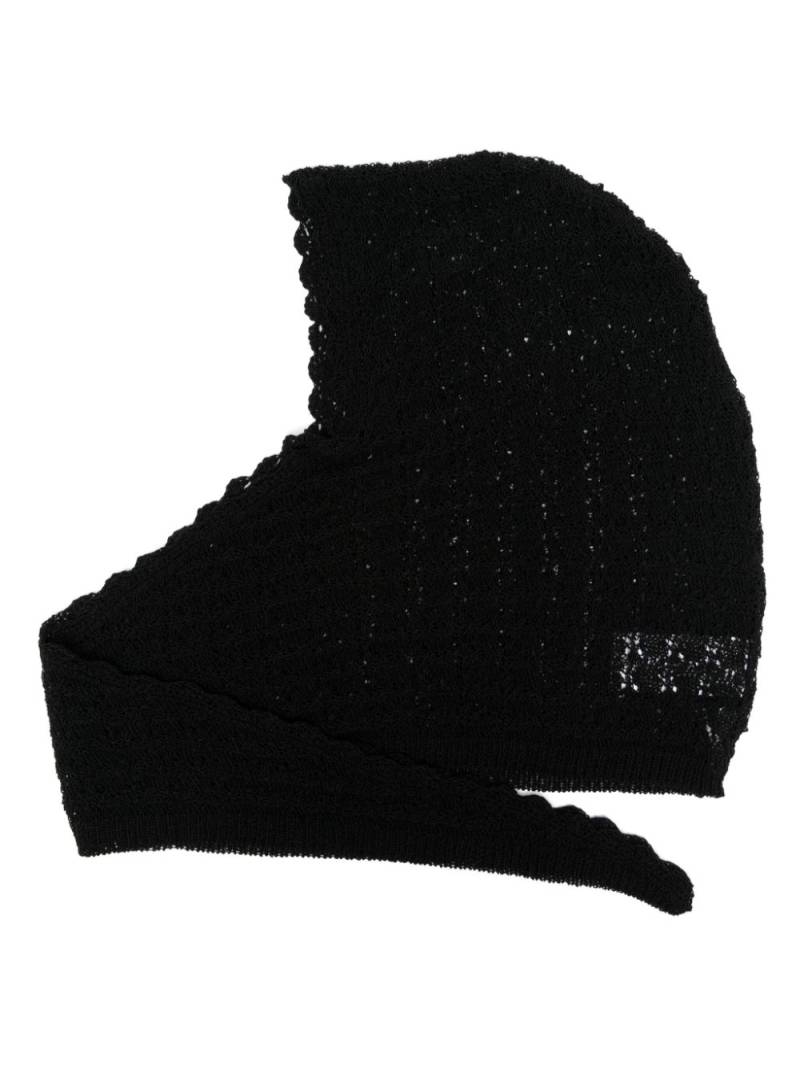 GANNI open-knit balaclava - Black von GANNI