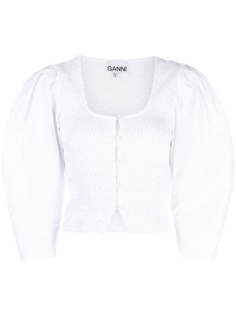 GANNI organic cotton-poplin blouse - White von GANNI