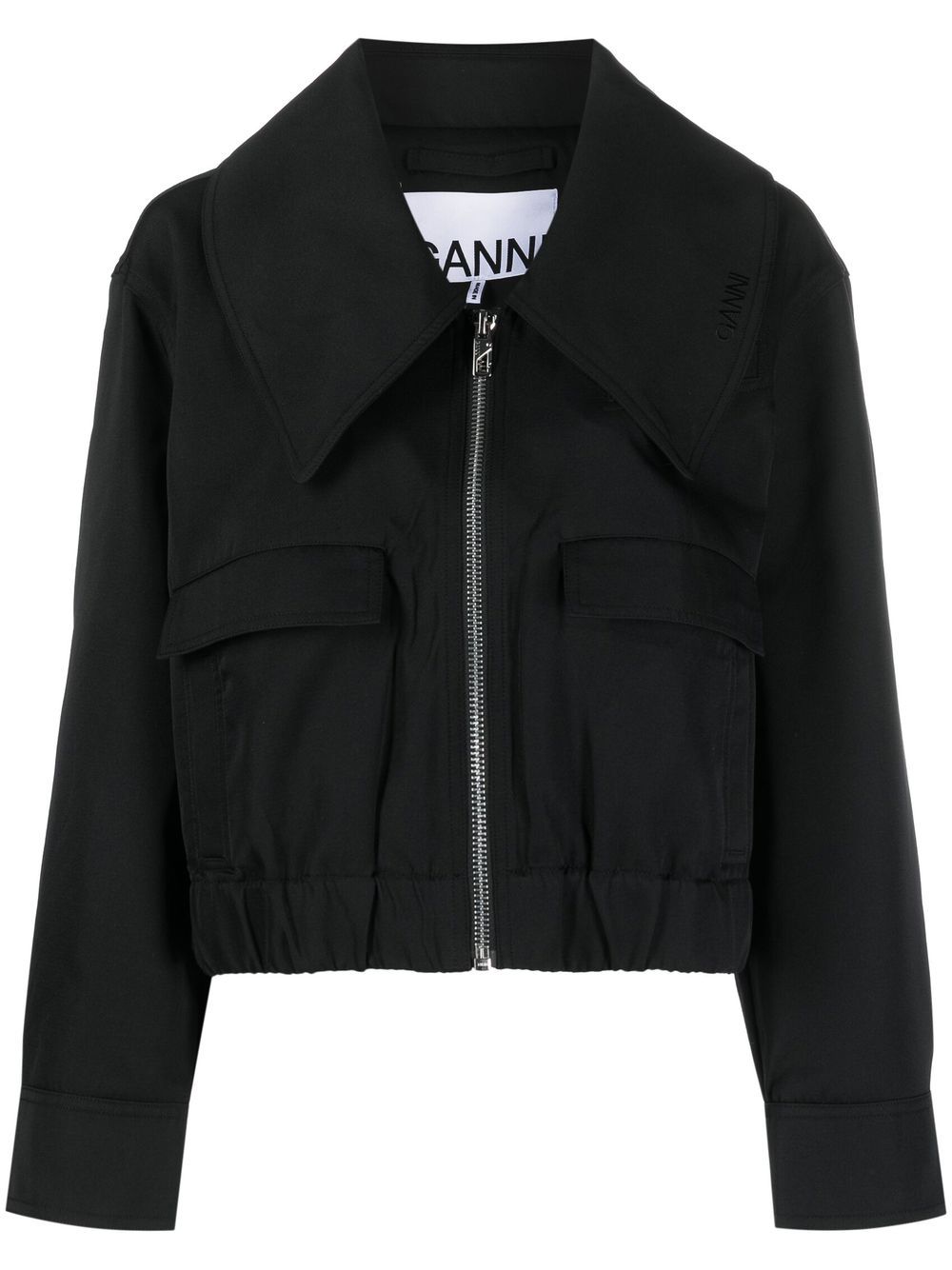 GANNI oversized collar jacket - Black