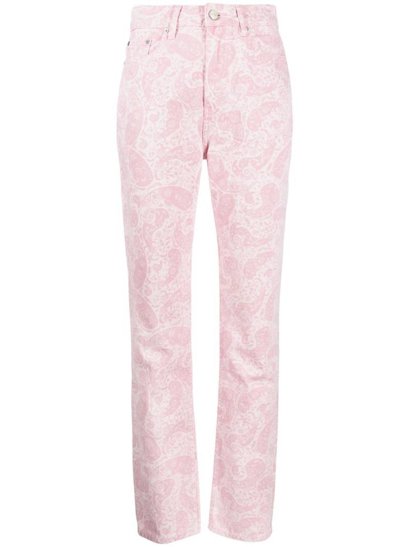 GANNI paisley-print jeans - Pink von GANNI