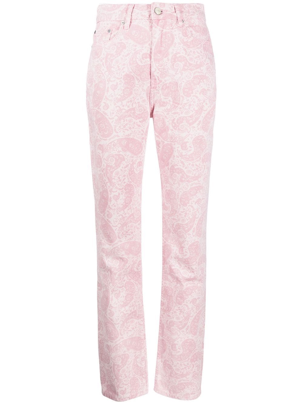 GANNI paisley-print jeans - Pink von GANNI