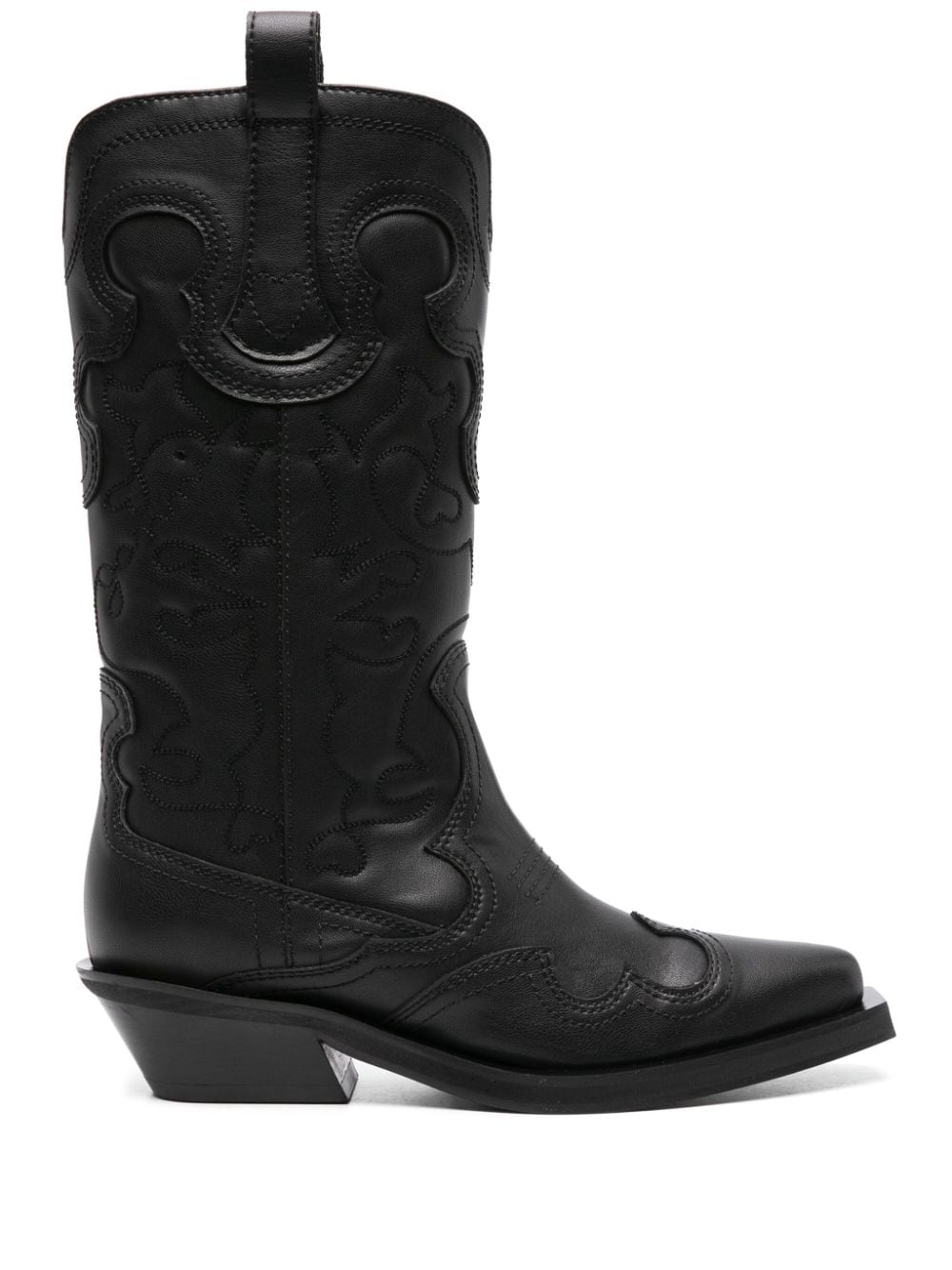 GANNI panelled calf-length boots - Black von GANNI