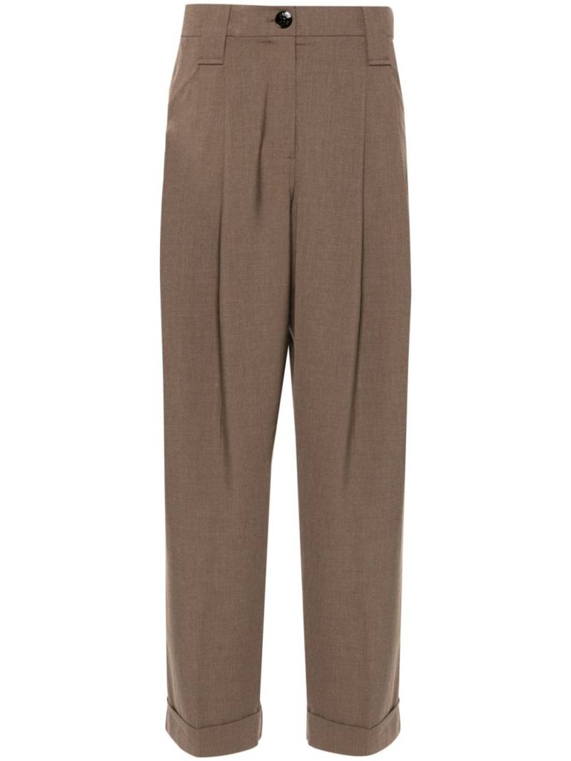 GANNI pleated tapered trousers - Brown von GANNI