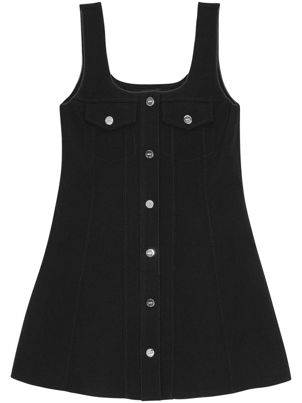 GANNI press-stud fastening mini dress - Black von GANNI