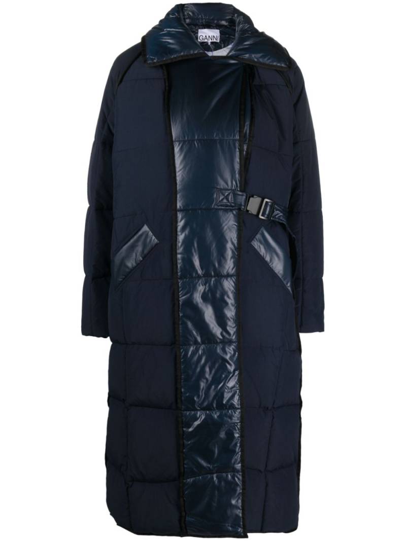 GANNI quilted puffer coat - Blue von GANNI