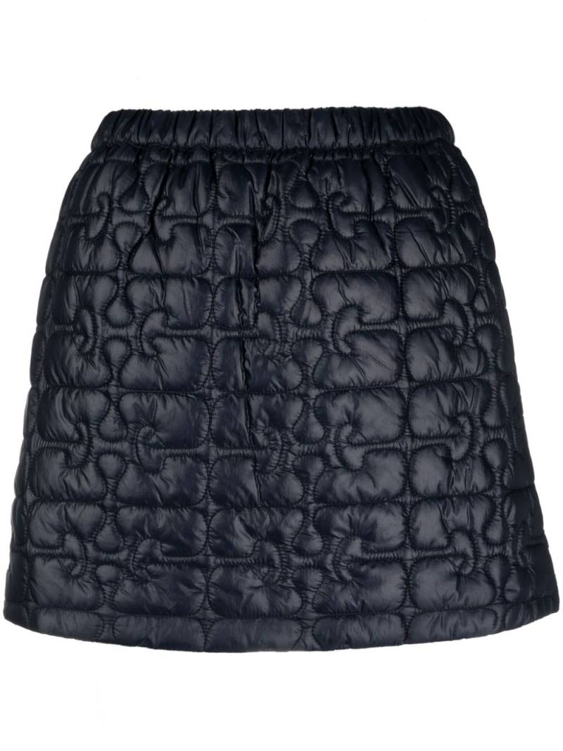 GANNI quilted recycled-nylon miniskirt - Blue von GANNI