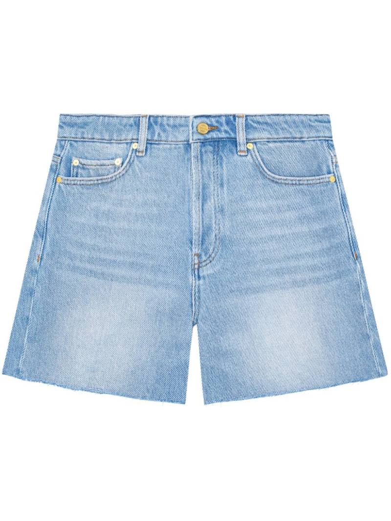 GANNI raw-cut denim shorts - Blue von GANNI