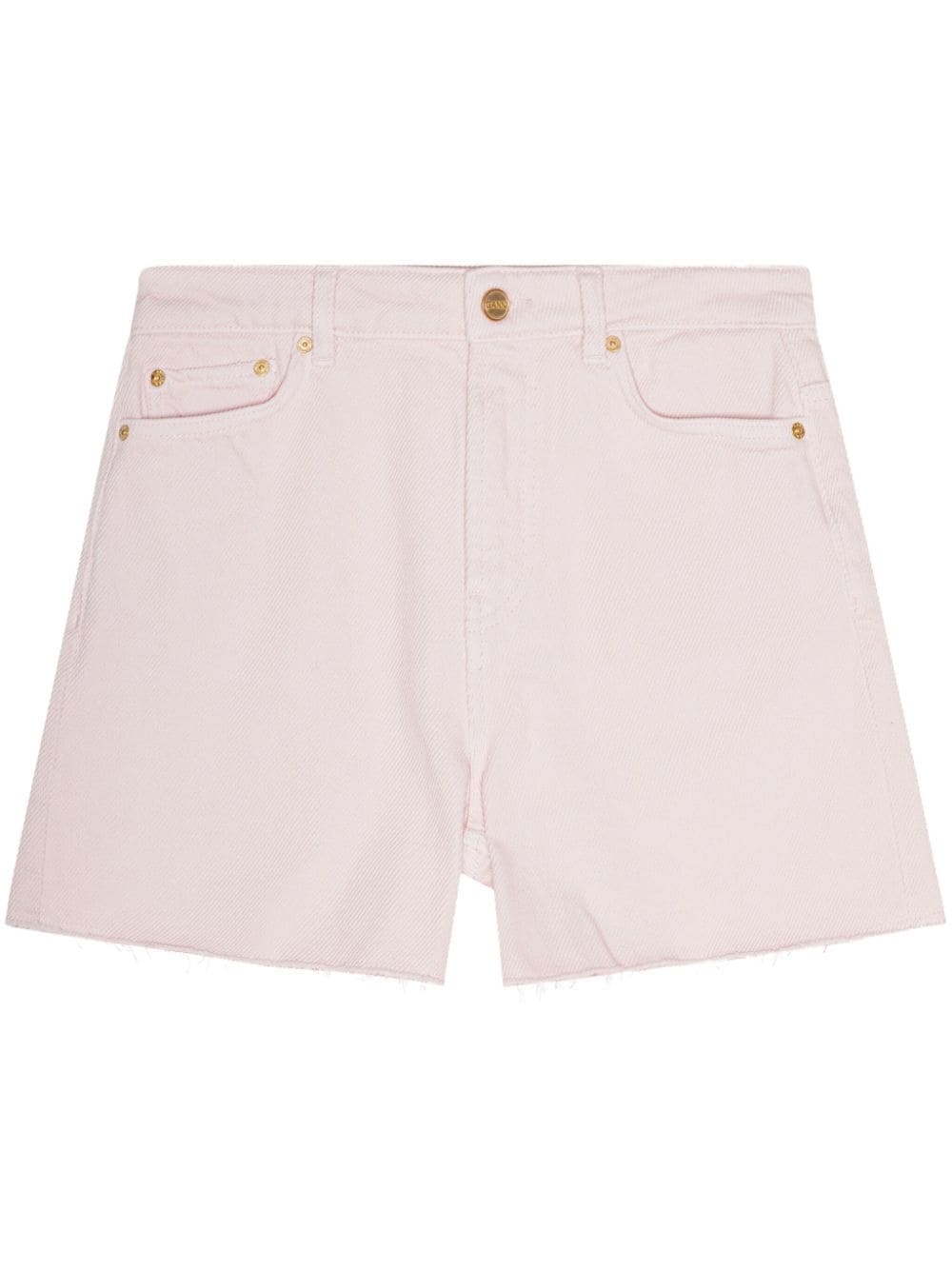 GANNI raw-cut denim shorts - Pink von GANNI