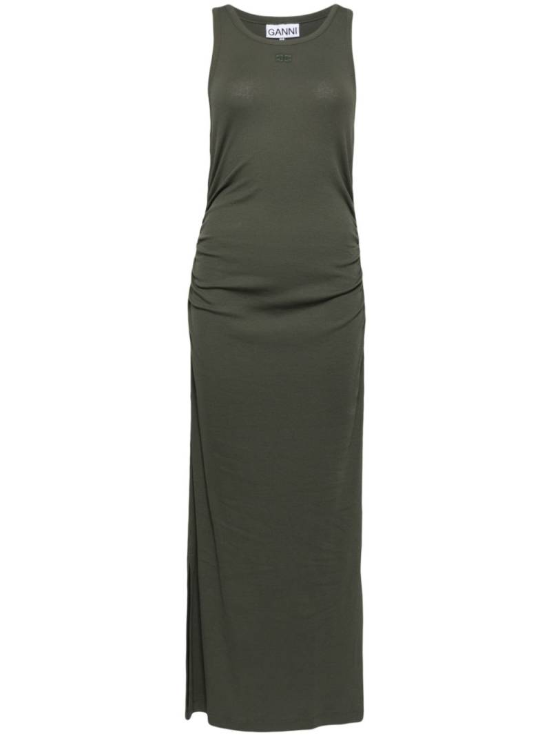 GANNI rib tank top long dress - Green von GANNI