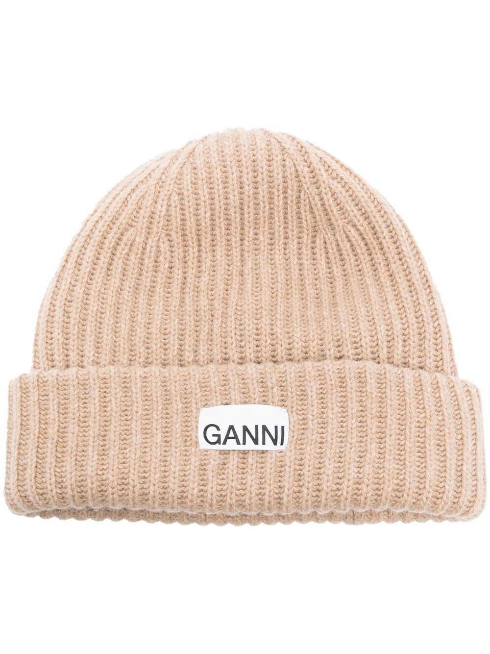 GANNI ribbed-knit beanie - Neutrals von GANNI