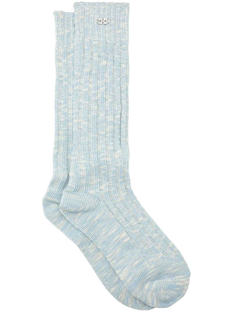 GANNI ribbed socks - Blue von GANNI