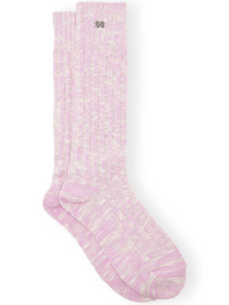 GANNI ribbed socks - Pink von GANNI