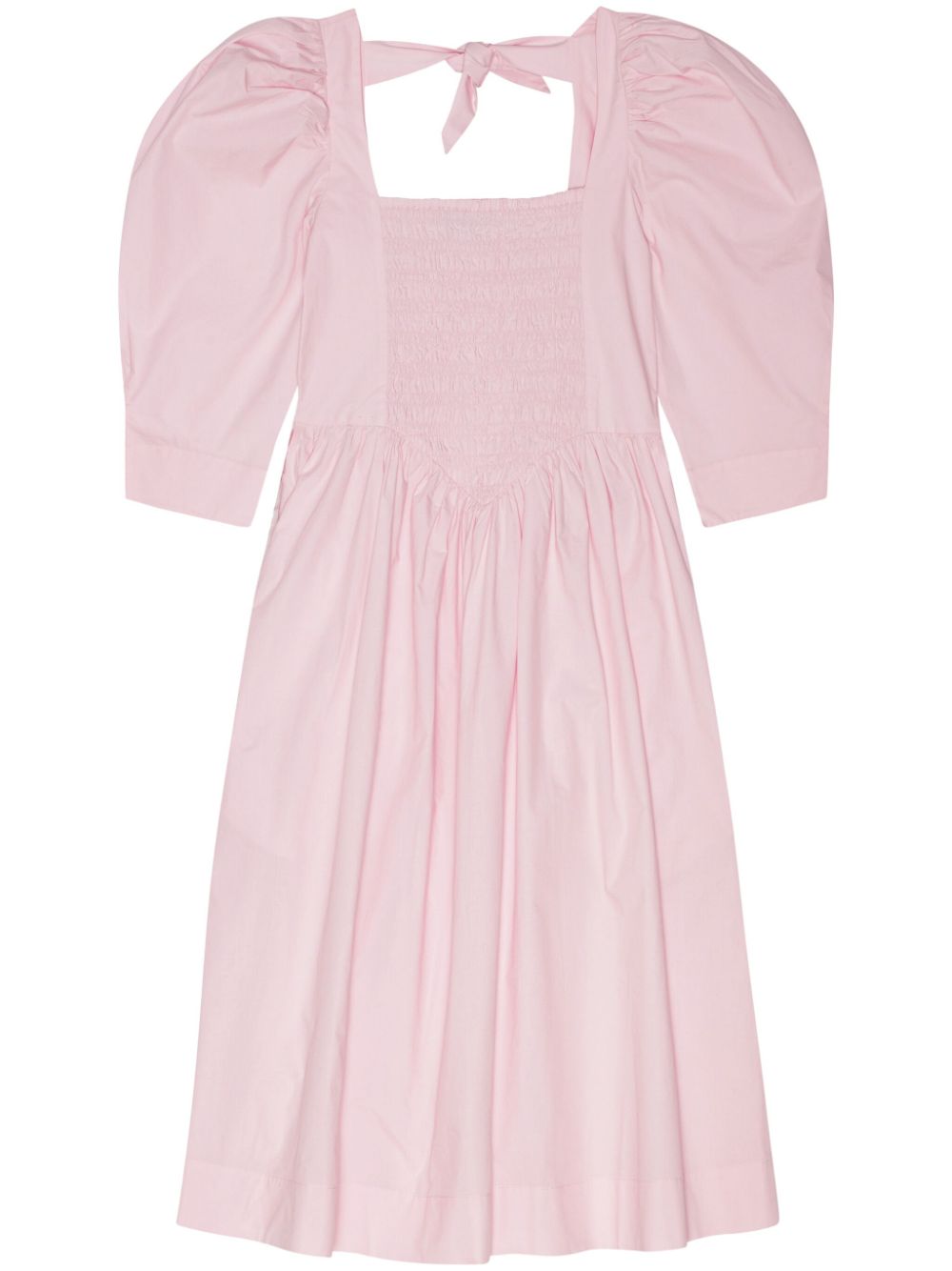 GANNI ruched ribbon-back dress - Pink von GANNI