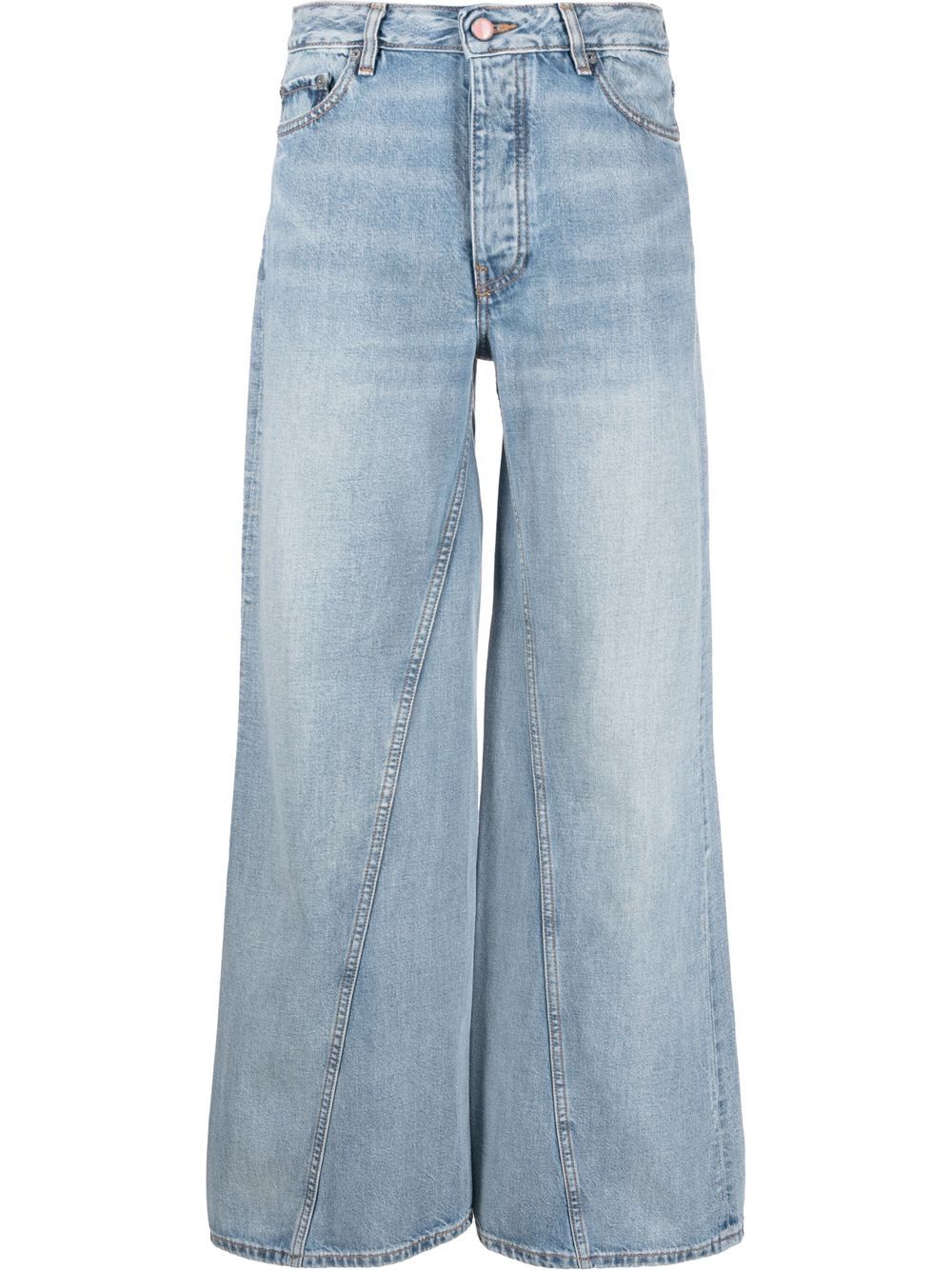 GANNI seam-detail wide-leg jeans - Blue von GANNI
