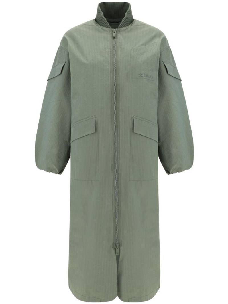 GANNI seersucker shell coat - Green von GANNI