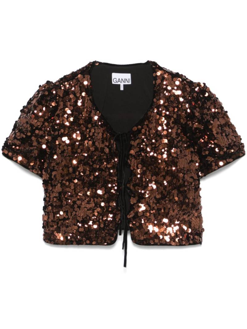 GANNI sequinned blouse - Brown von GANNI