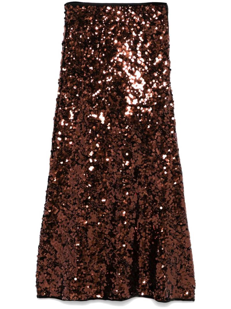 GANNI sequinned maxi skirt - Brown von GANNI