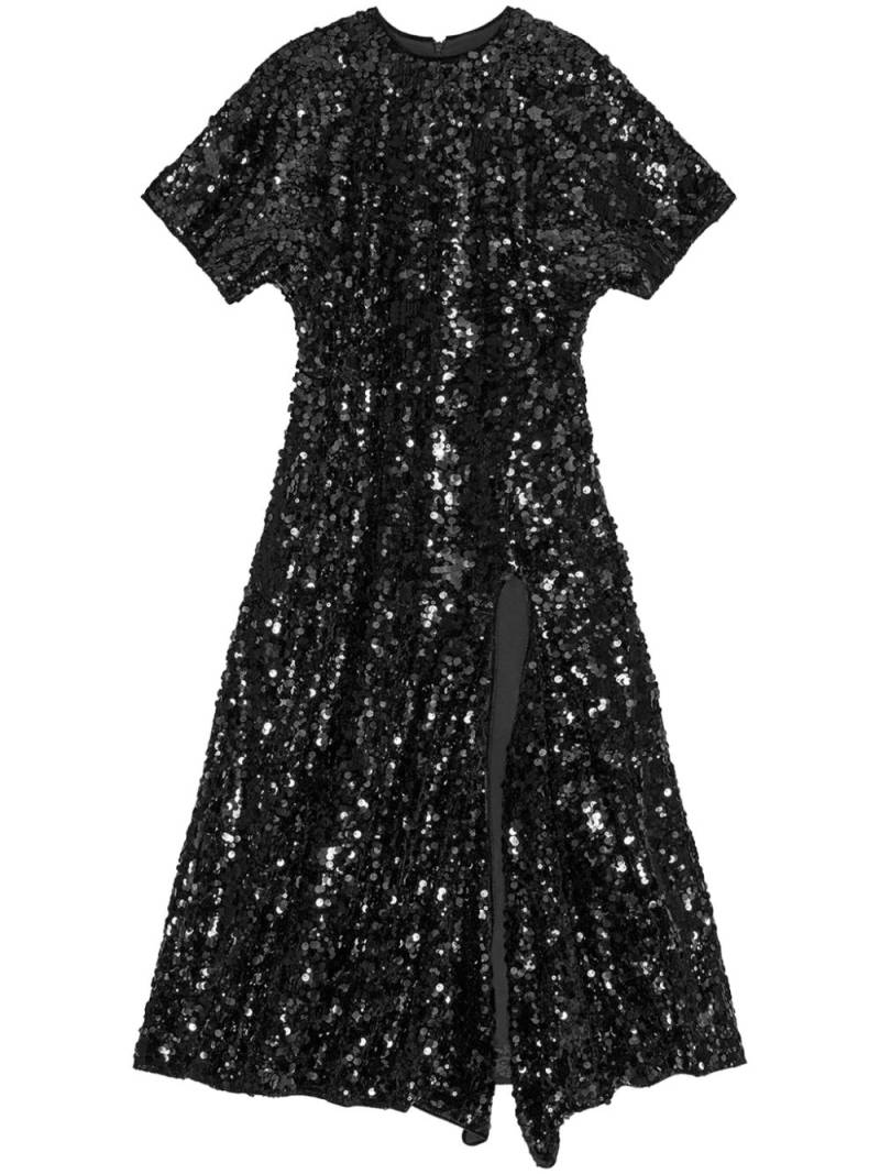 GANNI sequinned velvet dress - Black von GANNI