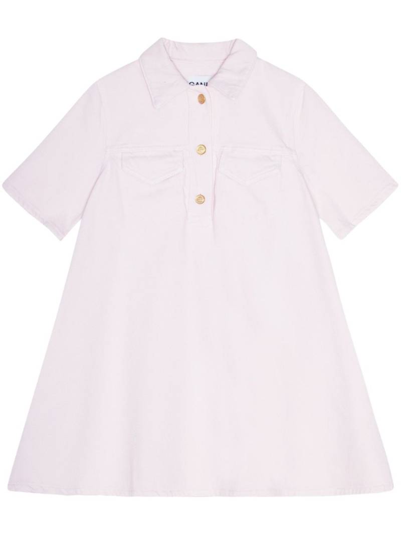 GANNI short-sleeve denim dress - Pink von GANNI