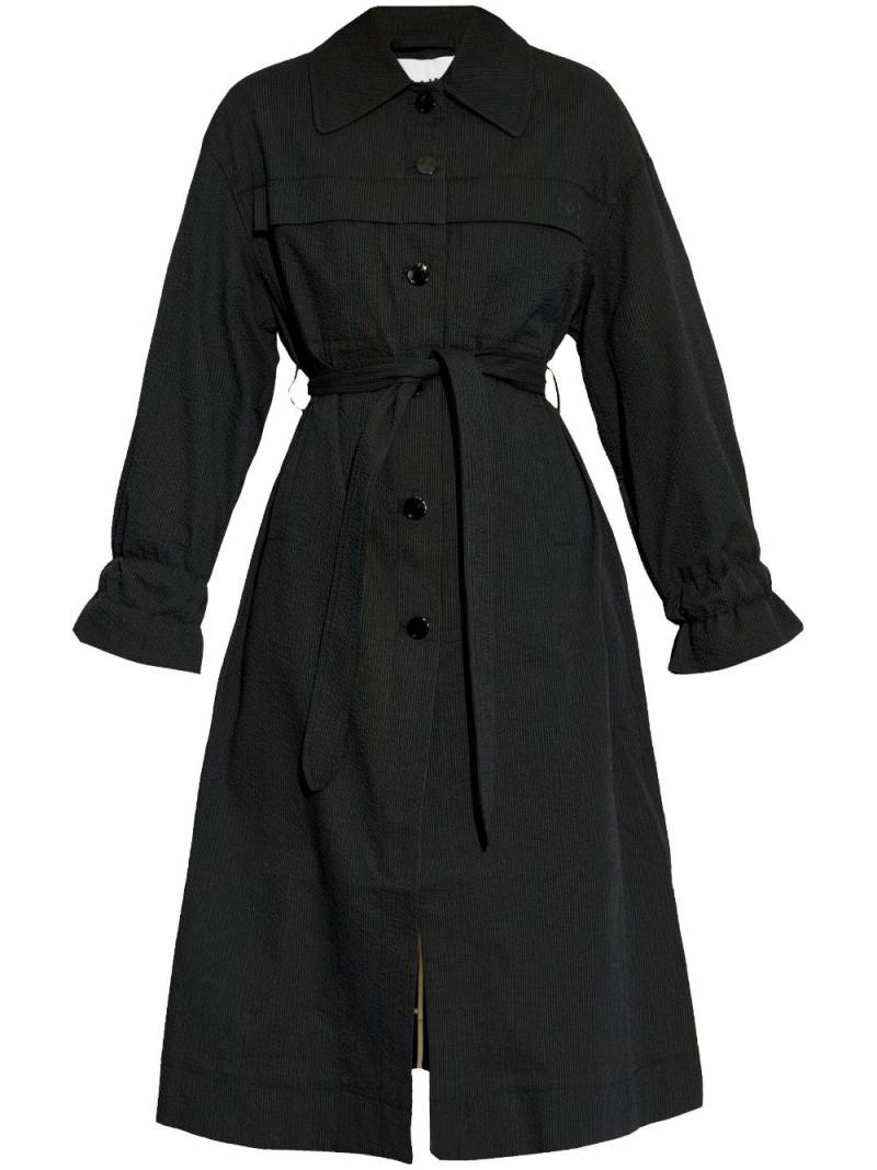 GANNI single breasted trench coat - Blue von GANNI