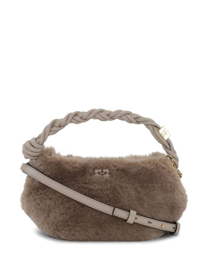 GANNI small Bou faux-fur tote bag - Neutrals von GANNI