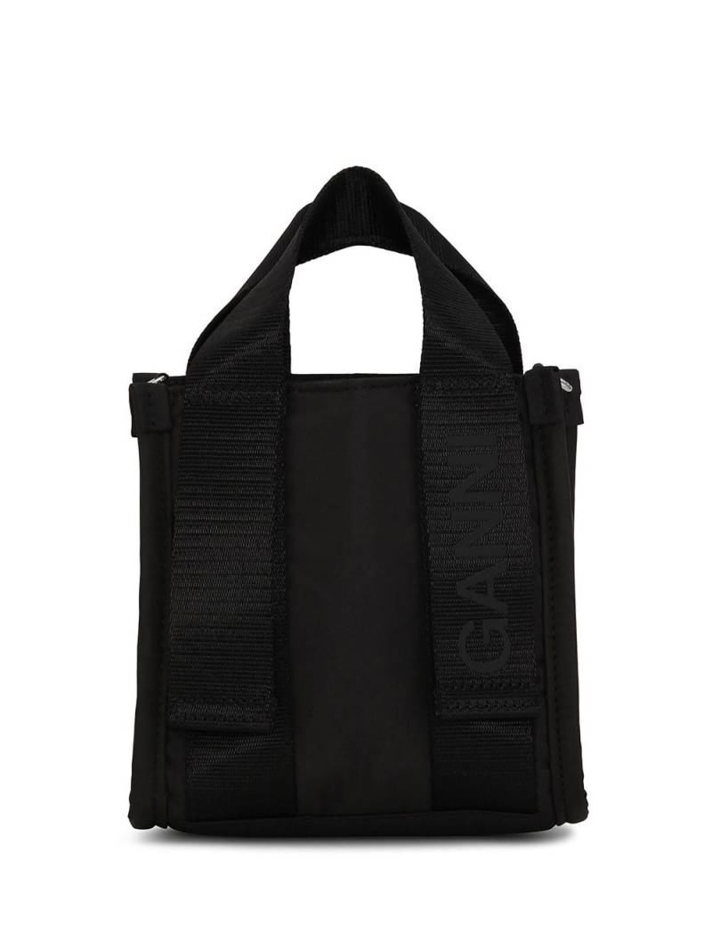 GANNI small Tech tote bag - Black von GANNI