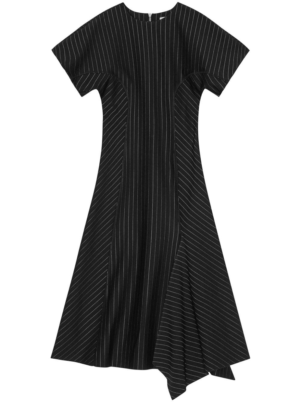 GANNI striped jersey midi dress - Black von GANNI